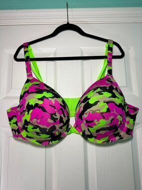 Lane Bryant Neon Pink & Neon Green Camo T-Shirt Bra